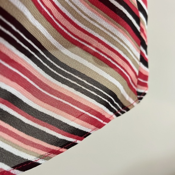 Vintage Loft Sheer Top y2k Striped Gilmore Girls Pink Girly 2000s V neck - Picture 7 of 8